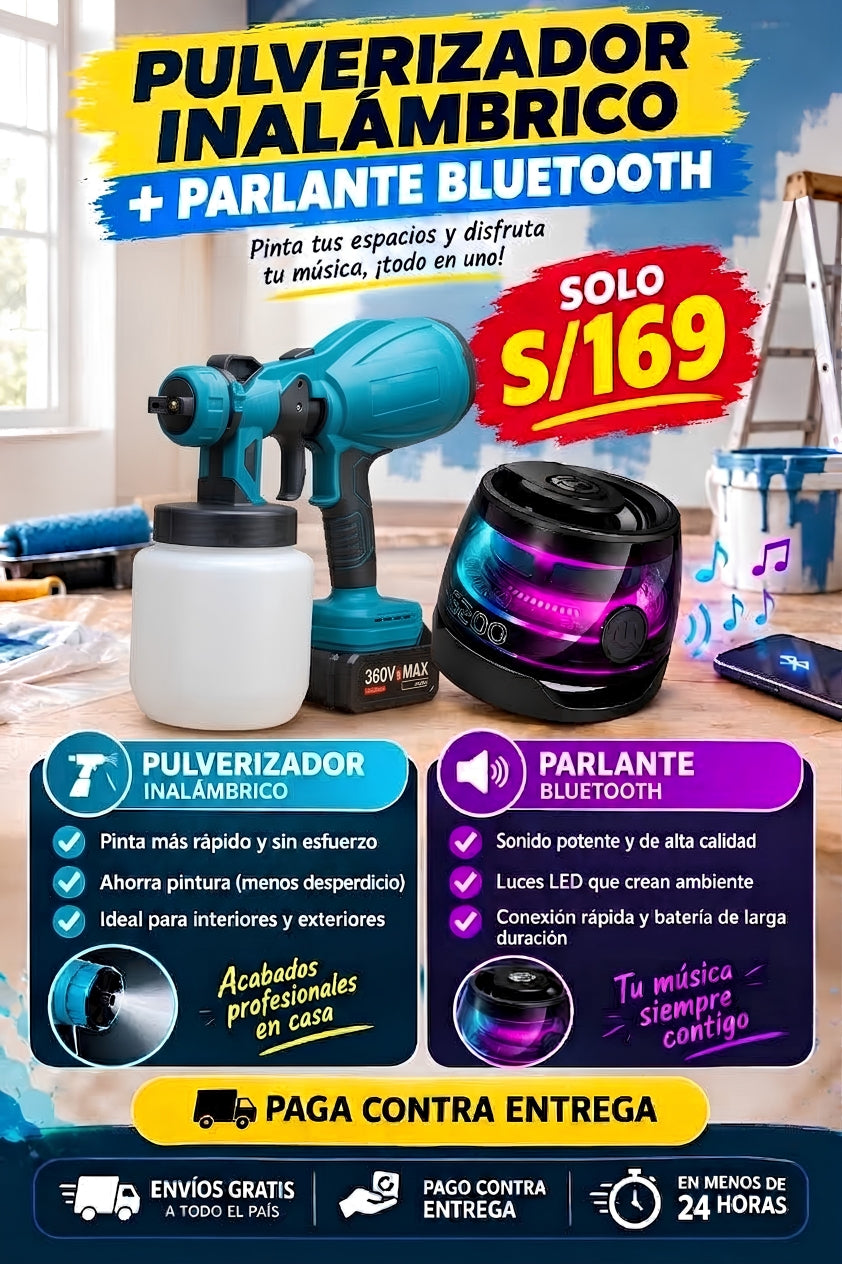 pulverizador + parlante